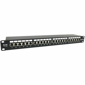 Eaton Tripp Lite Series 24-Port Cat6a Shielded Patch Panel - 10 Gbps, STP, 110 Punch Down, RJ45, 1U, TAA - 24 Port(s) - 24