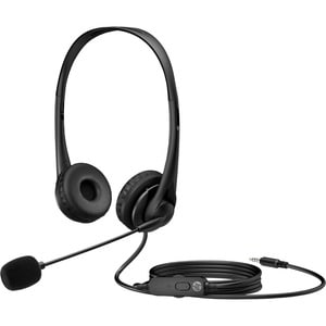 HP Wired Over-the-head Stereo Headset - Binaural - Ear-cup - 64 Ohm - 20 Hz to 20 kHz - 179.8 cm Cable - Uni-directional M