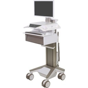 Carrello medico Ergotron CareFit - TAA Conforme - 1 Cassetto - Premi/Tira Maniglia - 17,01 kg Capacità - 4 Casters - 127 m