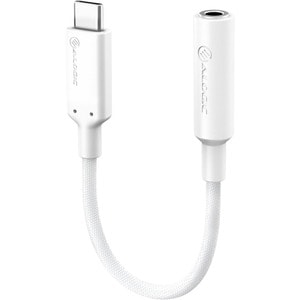 ALOGIC Elements PRO 10cm USB-C to 3.5mm Audio Adapter - White - 3.94" Mini-phone/USB-C Audio Cable for Audio Device, Phone