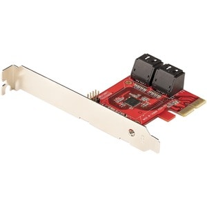 StarTech.com PCIe SATA Controller Karte, 4 Port SATA 3 Erweiterungskarte, 6Gbit/s, Full-/Low-Profile Blende, Festplatten/S