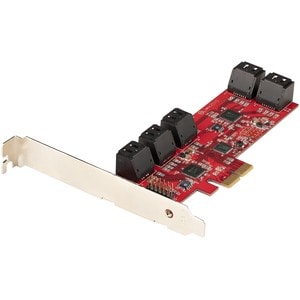 StarTech.com PCIe SATA Controller Karte, 10 Port SATA 3 Erweiterungskarte, 6Gbit/s, Full-/Low-Profile Blende, Festplatten 