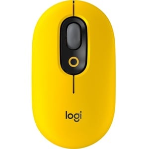 Logitech POP Mouse Mouse - Bluetooth - USB - Optical - 4 Button(s) - 2 Programmable Button(s) - Blast, Yellow - Wireless -