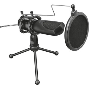 Trust Gaming GXT 232 Mantis Micro Streaming USB, Microphone Professionel avec Trépied et Filtre Anti-Pop, Micro Gamer pour