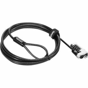 Lenovo MicroSaver Cable Lock - 5.91 ft Cable - Resettable - 4-digit - Patented T-bar/Combination Lock - Black - For Monito