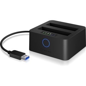 ICY BOX IB-2502CL-U3 Drive Dock - USB 3.0 Host Interface - UASP Support External - Black - 2 x HDD Supported - 2 x Total B