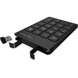 KeySonic KSK N100RF Keypad - Wireless Connectivity - Black - Membrane Keyswitch - RF - 18 Key - Computer, Notebook - PC, A