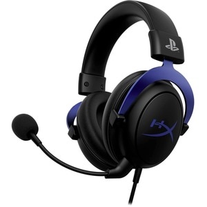 HyperX Cloud - Gaming Headset - PS5-PS4 (Black-Blue) - Mini-phone (3.5mm) - Wired - Over-the-head - Binaural - Ear-cup - N