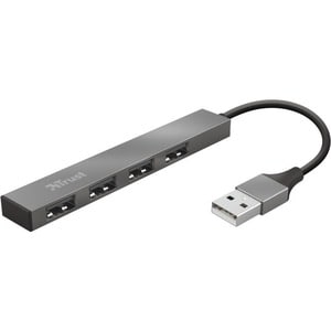 Trust Urban Halyx Mini Hub USB 2.0 à 4 Ports en Aluminium, pour PC, Ordinateur Portable, Mac - Argent