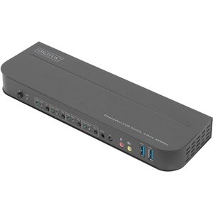 Digitus DS-12890 KVM Switchbox - 4 Computer(s) - 2 Local User(s) - 4096 x 2160 - 50 Hz, 60 Hz - 8 x USB - USB 2.0 - 1 x HD