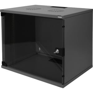 Digitus SoHo 9U Wall Mountable Enclosed Cabinet Rack Cabinet for Telecommunication - 482.60 mm Rack Width - Jet Black - St