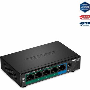 TRENDnet 5-Port Gigabit PoE+ Switch, 32W PoE Power Budget, 10Gbps Switching Capacity, IEEE 802.1p QoS, DSCP Pass-Through S