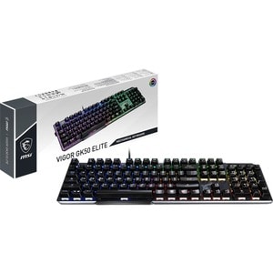 MSI VIGOR GK50 ELITE Gaming Keyboard - Cable Connectivity - USB 2.0 Interface - RGB LED - English (US) - PC - Mechanical K