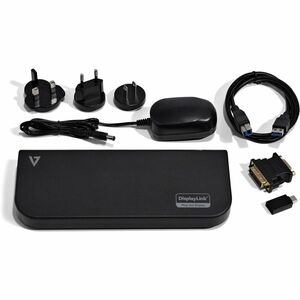 V7 UDDS2 USB 3.0 Estação de ancoragem - Preto - 2K, QHD - 2560 x 1440, 2048 x 1152 - 6 x Portas USB - 4 x USB 2.0 - 2 x US