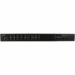 Lantronix Managed Hardened Gigabit Ethernet PoE+ Rack Mountable Switch - 16 Ports - Manageable - Gigabit Ethernet, 10 Giga