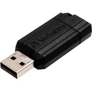 Verbatim PinStripe 128 GB USB 2.0 Flash Drive - Black - 2 Year Warranty