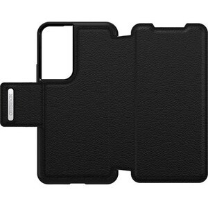 OtterBox Strada Carrying Case (Folio) Samsung Galaxy S22 Smartphone - Shadow Black - Drop Resistant - Genuine Leather Body