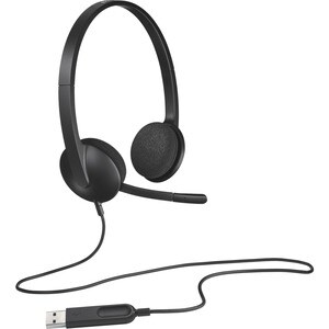 Logitech 有线 头戴式 立体声 耳机 - 双声道 - 耳罩 - 22 欧姆 - 20 Hz 到 20 kHz - 179.8 cm 线缆 - 降噪, 降噪, 双向 麦克风 - A 型 USB