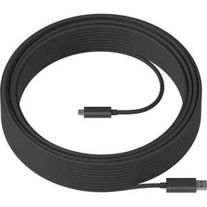 Logitech 10 m 光纤 数据传输电缆 - Cable for USB 集线器, 触摸面板控制器, USB设备, 计算机, 视频会议系统 - 第一端部: 1 x USB 3.2（第 2 代）A 型 - 公头 - 第二端部: 1 x US
