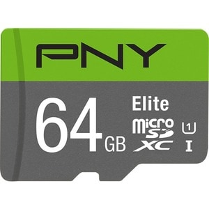 PNY Elite 64 GB Class 10/UHS-I (U1) microSDXC - 100 MB/s Read