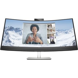 HP Inc. HP E34m G4 86,4 cm (34 Zoll) Webcam WQHD Gekrümmter Bildschirm LED LCD-Monitor - 21:9 Format - Silber, Schwarz - 863,60 mm Class - Vertical-Alignment-Technologie (VA) - 3440 x 1440 Pixel Bildschirmauflösung - 16,7 Millionen Farben - 400 cd/m² - 5 ms - 75 Hz Refresh Rate - HDMI - DisplayPort - USB-Hub