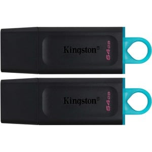 Pen Drive Kingston DataTraveler Exodia DTX - 64 GB - USB 3.2 (Gen 1) - Nero, Teal - 2 Confezione