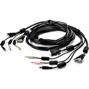 Vertiv AVOCENT 3.05 m Cabo KVM - Cable for Teclado/Rato, Interruptor KVM, Dispositivo de áudio