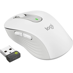 Logitech Signature M650 Mouse - Bluetooth/Radio Frequency - USB - Off White - Wireless - 4000 dpi - Scroll Wheel - Medium 
