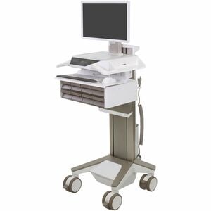 Ergotron CareFit Medical Trolley - TAA Compliant - 8 Drawer - 17.01 kg Capacity - 4 Casters - 127 mm Caster Size - White, 