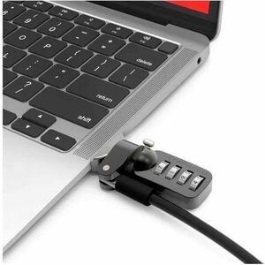 Compulocks Ledge Lock Adapter for MacBook Air 13" M1 with Combination Cable Lock Silver - Smallest MacBook Lock Slot Adapt