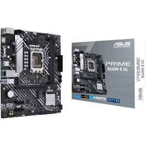 Asus Prime B660M-K D4 Desktop Motherboard - Intel B660 Chipset - Socket LGA-1700 - Intel Optane Memory Ready - Pentium Gol