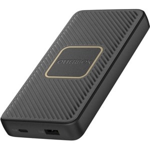 OtterBox Power Bank - Black - For Qi-enabled Device - 10000 mAh - 3 A - 5 V DC, 9 V DC, 12 V DC Output - 5 V, 9 V, 12 V In