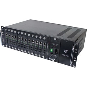 Eaton Tripp Lite Series 12-Slot Media Converter Chassis for Select N784-H and N785-H Models, 3U Rack Mount, TAA - 2 x Numb