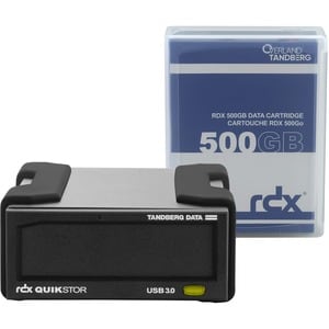 Overland-Tandberg RDX QuikStor 8863-RDX 500 GB Hard Drive Cartridge - External - Black - USB 3.0
