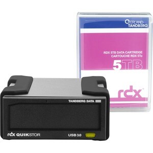Overland-Tandberg RDX QuikStor 8882-RDX 5 TB Desktop Hard Drive Cartridge - External - Black - Desktop PC, Server, Storage