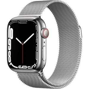 Watch Series 7 GPS + Cellular - 41mm Silver Stainless Steel Case with Silver Milanese Loop