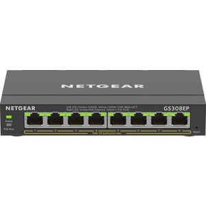 Netgear GS308EP Ethernet Switch - 8 Ports - Gigabit Ethernet - 10/100/1000Base-T - 3 Layer Supported - 62 W PoE Budget - T