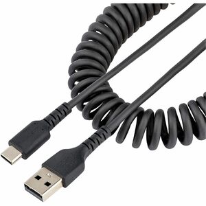 StarTech.com 3ft (1m) USB A to C Charging Cable, Coiled Heavy Duty USB 2.0 A to Type-C, Durable Fast Charge & Sync USB-C C