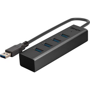 LINDY USB Hub - USB 3.2 (Gen 1) Type A - External - Grey - 4 Total USB Port(s) - 4 USB 3.0 Port(s) - PC