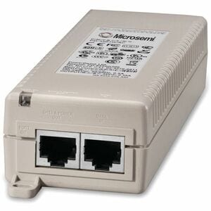 Microsemi Microchip 1-Port PoE Midspan, 10/100/1000BaseT, AC Input - 110 V AC, 220 V AC Input - 48 V DC Output - 1 10/100/1000Base-T Output Port(s) - 15.40 W