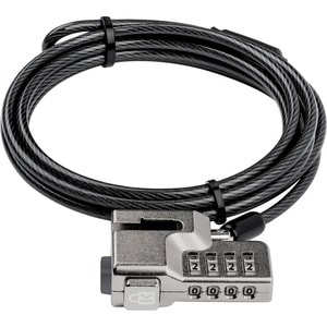 Kensington Cable Lock For Notebook - 1.80 m Cable - Resettable - Black, Silver - Carbon Steel, Plastic - For Surface Pro a