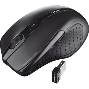 CHERRY MW 3000 Mouse - Radio Frequency - USB - Infrared - 5 Button(s) - Black - 1 - Wireless - 5 m - 2.40 GHz - 1750 dpi -
