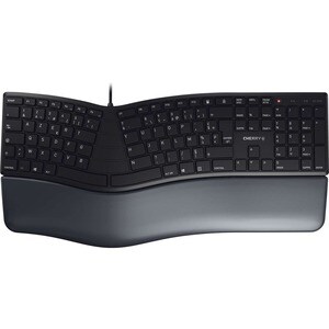 CHERRY ERGO 4500 Keyboard - Cable Connectivity - USB Interface - Spanish - QWERTY Layout - Black - 106 Key(s) - 3 Hot Key(