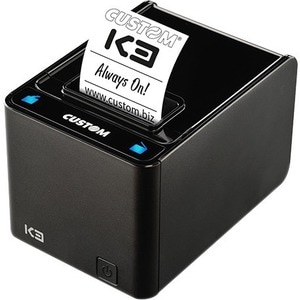 Custom K3 Desktop Direct Thermal Printer - Monochrome - Wall Mount - Receipt Print - Ethernet - USB - Serial - With Cutter