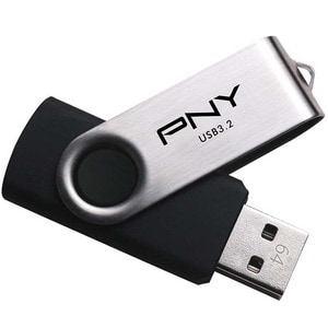 PNY Turbo Attaché R 64GB Flash Drive - 64 GB - USB 3.2 (Gen 1) Type A - 70 MB/s Read Speed - 5 Year Warranty