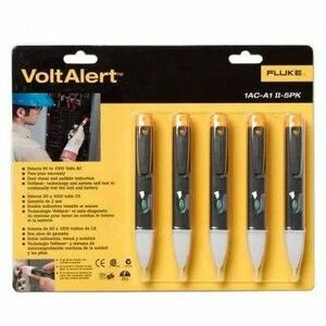 Fluke Networks Fluke VoltAlert 1AC II FLK-1AC-A1-II-5PK Voltage Detector Device - 2Number of Batteries Supported - AAA - Battery Included - Alkaline