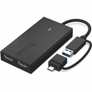 Plugable USB 3.0 or USB C to HDMI Adapter for Dual Monitors, Universal Video Graphics Adapter for Mac and Windows, Thunder