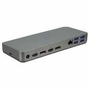 Acer ADK021 USB-Typ C Docking Station für Monitor, Notebook - Ladefunktion - Silber - 3 Unterstützte Displays - 6 x USB-An