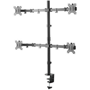 Neomounts Desk Mount for Monitor, Flat Panel Display - Black - Height Adjustable - 4 Display(s) Supported - 33 cm to 81.3 