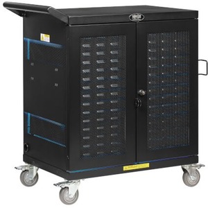 Tripp Lite by Eaton Safe-IT UV Locking Storage Cart for Mobile Devices and AV Equipment, Black - 2 Shelf - Reversible Hand